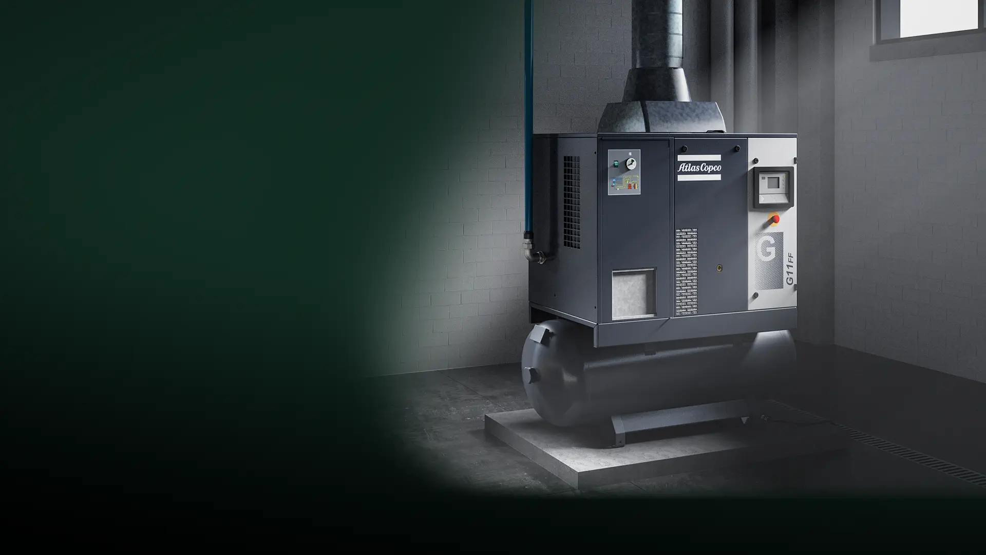 Technician performing air compressor repair service