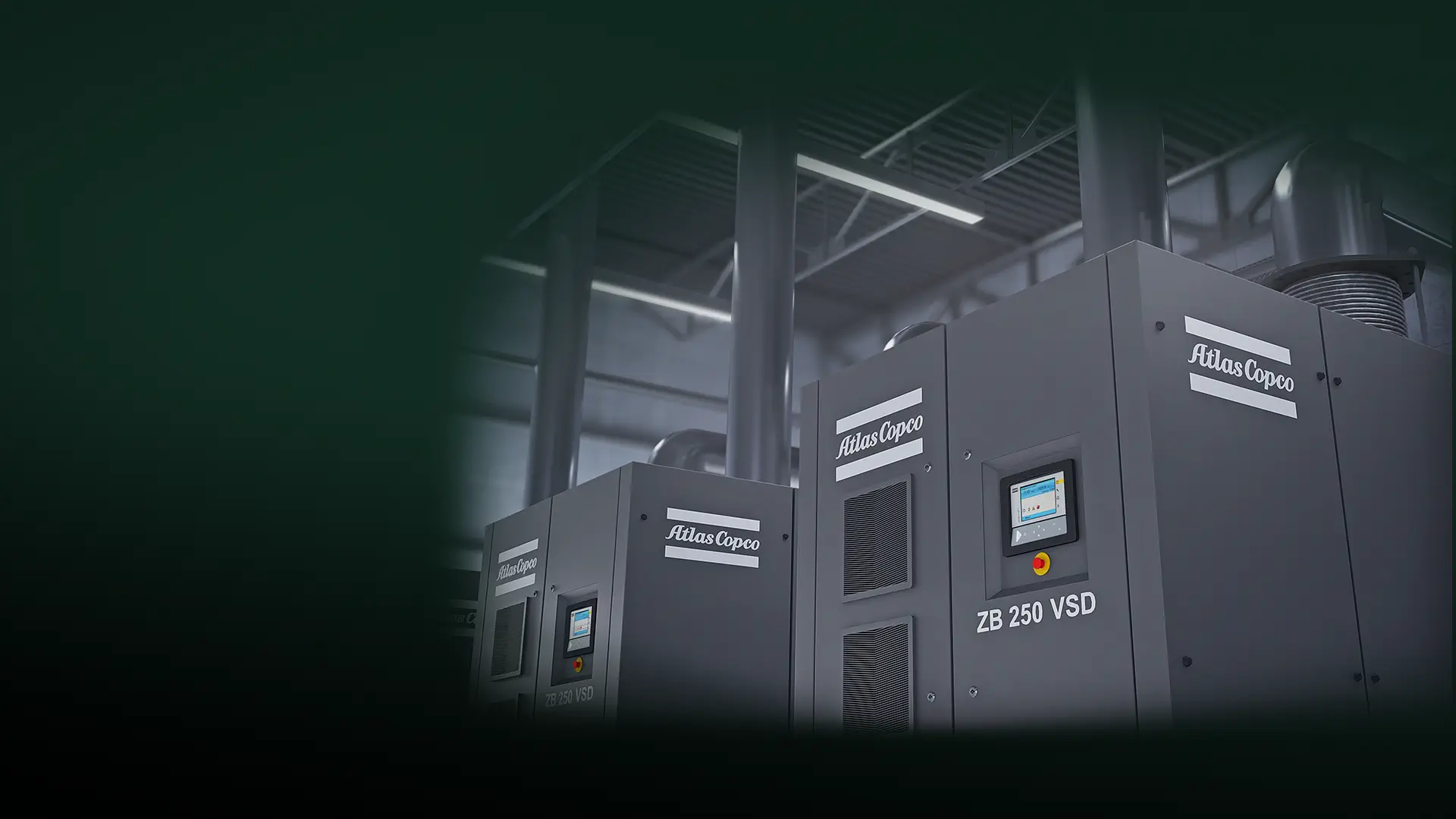 Close-up of industrial air compressor equipment undergoing maintenance